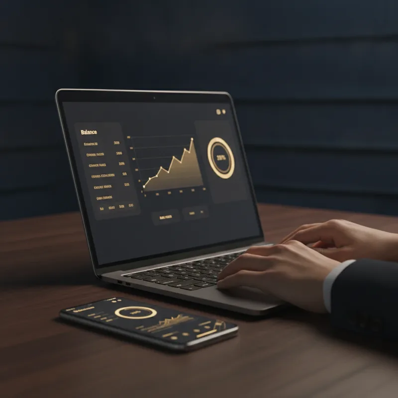AI-driven market signals dashboard with live trend chart and confidence levels